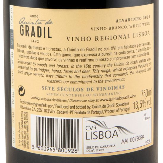 2022 Quinta do Gradil Alvarinho white