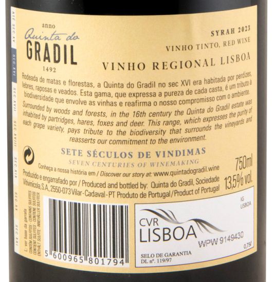 2023 Quinta do Gradil Syrah red