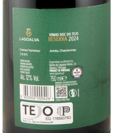 2024 Quinta da Lagoalva Arinto & Chardonnay Reserva white (damaged label)