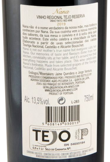 2019 Quinta da Lapa Nana Reserva red