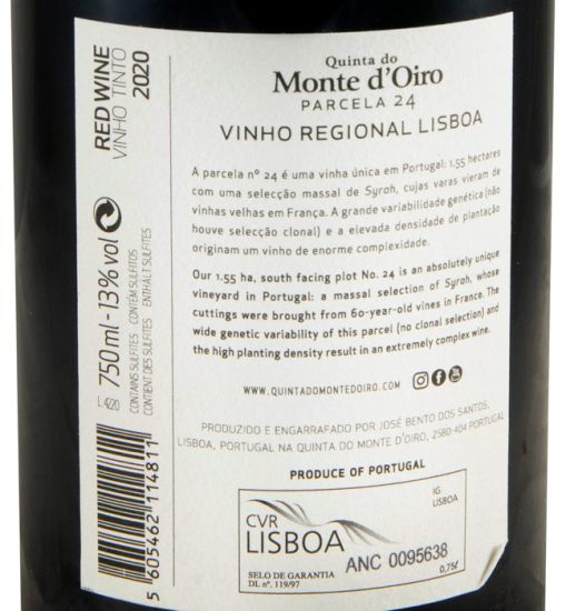 2020 Quinta do Monte d'Oiro Parcela 24 red