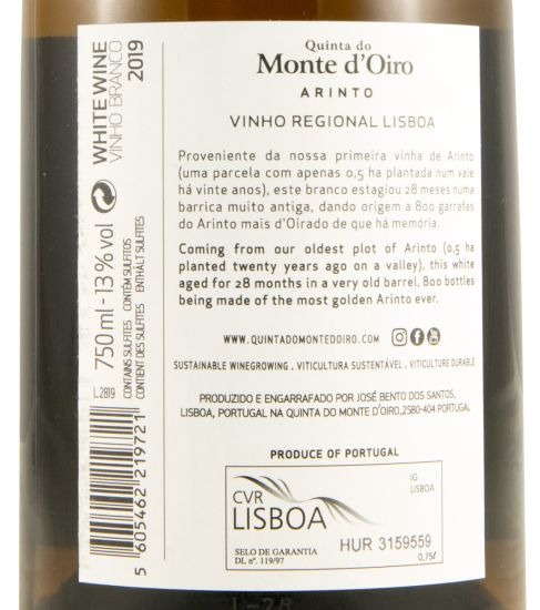 2019 Quinta do Monte d'Oiro Arinto white