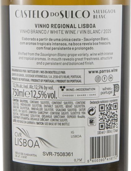 2025 Castelo do Sulco Seleção dos Enólogos Sauvignon Blanc branco