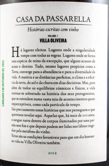 2012 Casa da Passarella Villa Oliveira Vinha Provincio branco