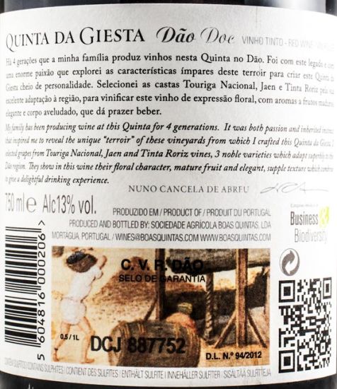 2013 Quinta da Giesta red