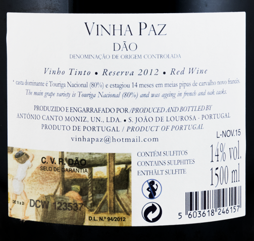 2012 Vinha Paz Reserva red 1.5L