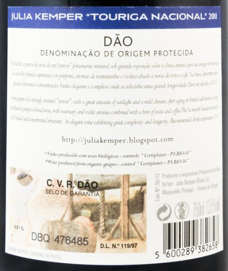 2011 Julia Kemper Touriga Nacional red