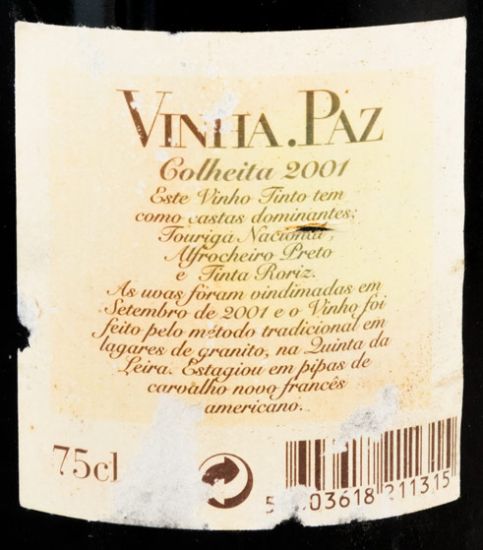 2001 Vinha Paz red