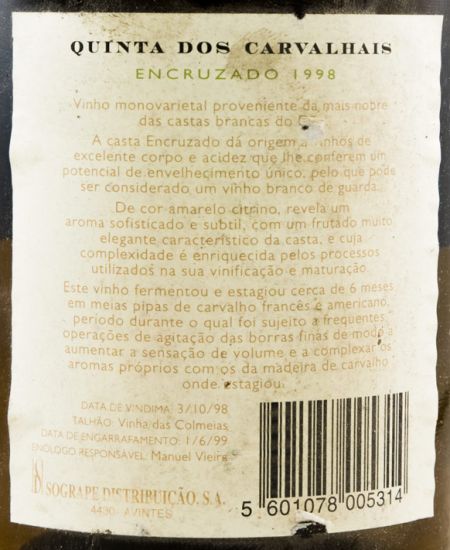 1998 Quinta dos Carvalhais Encruzado branco