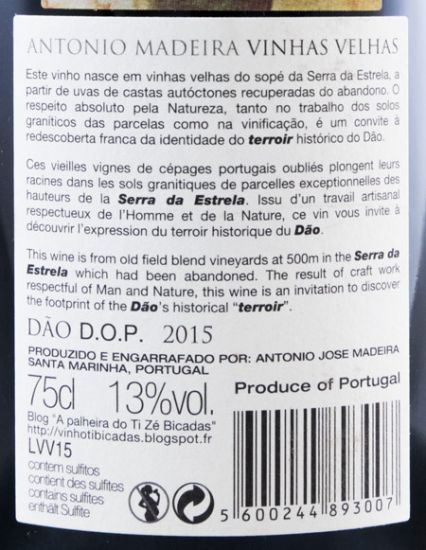 2015 António Madeira Vinhas Velhas tinto