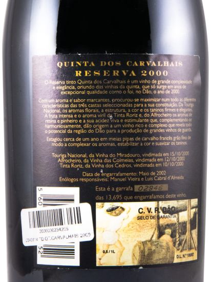 2000 Quinta dos Carvalhais Reserva tinto