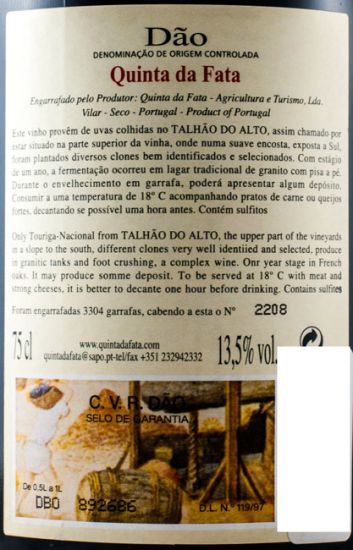2010 Quinta da Fata Touriga Nacional tinto