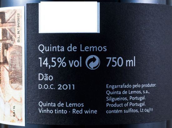 2011 Quinta de Lemos Tinta Roriz red