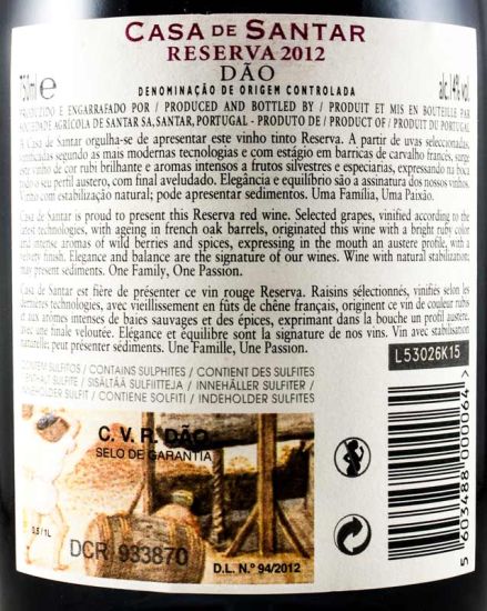 2012 Casa de Santar Reserva red