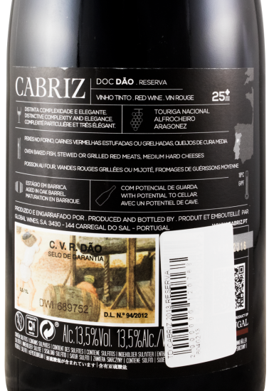 2013 Cabriz Reserva red