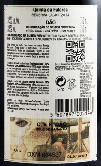 2014 Quinta da Falorca Reserva red