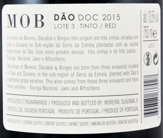 2015 Moreira, Olazabal & Borges MOB Lote 3 tinto