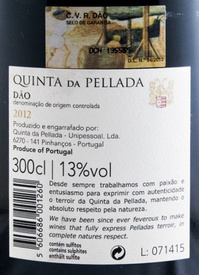2012 Quinta da Pellada tinto 3L