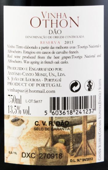 2015 Vinha Paz Vinha Othon red