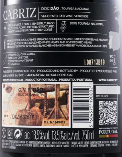 2016 Cabriz Touriga Nacional tinto