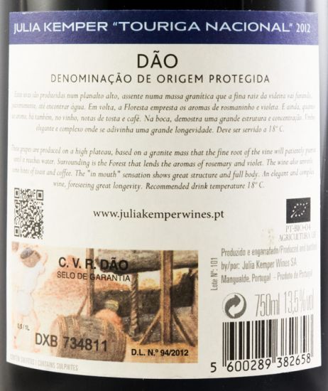 2012 Julia Kemper Touriga Nacional red