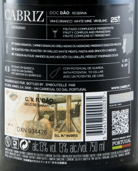 2017 Cabriz Reserva Encruzado white