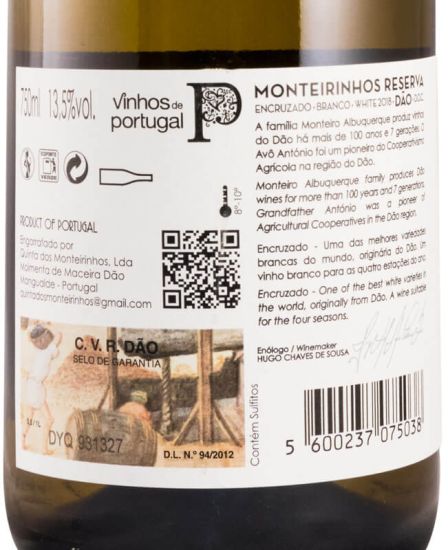 2018 Monteirinhos Avô António Reserva Encruzado white