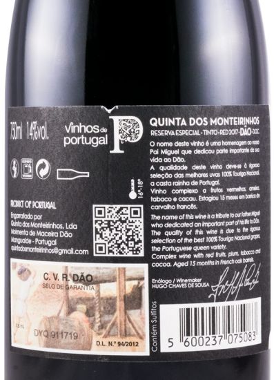 2017 Quinta dos Monteirinhos Pai Miguel Reserva tinto