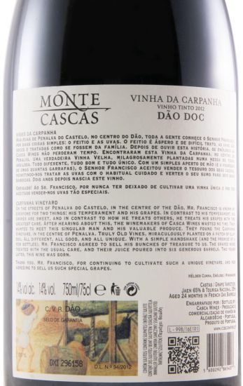 2012 Monte Cascas Vinha da Carpanha tinto