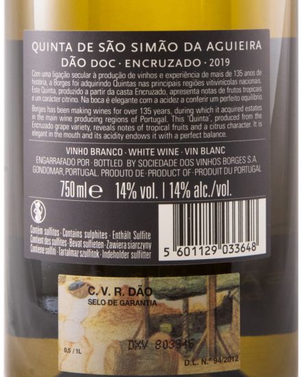 2019 Borges Quinta de São Simão da Aguieira Encruzado branco