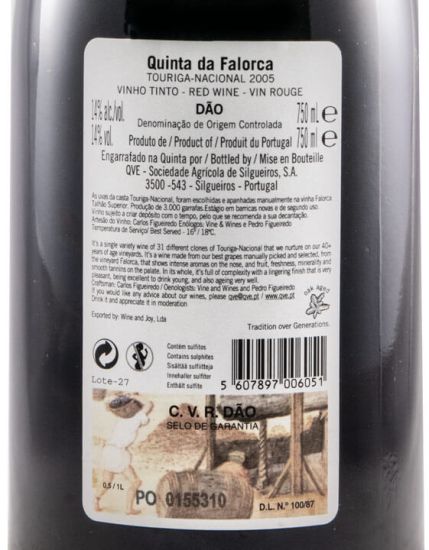 2005 Quinta da Falorca Touriga Nacional red