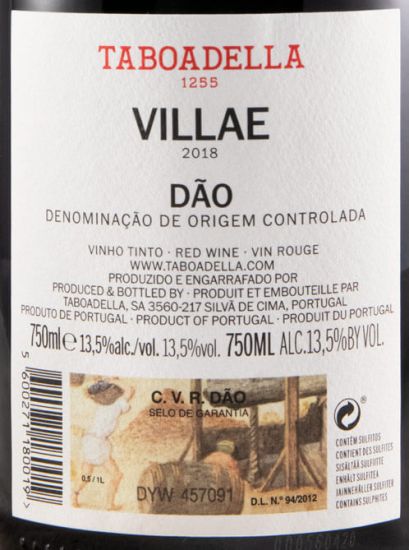 2018 Taboadella Villae red