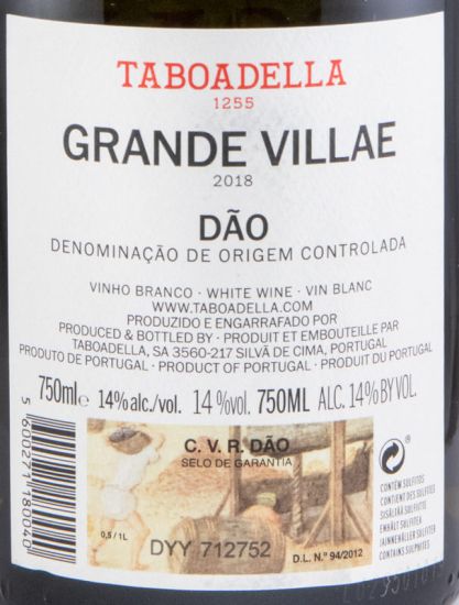 2018 Taboadella Grande Villae branco
