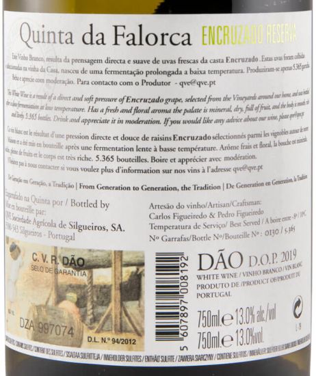 2019 Quinta da Falorca Reserva Encruzado branco