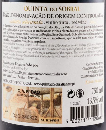 2016 Quinta do Sobral red