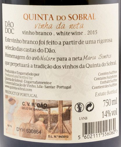 2015 Quinta do Sobral Vinha da Neta branco