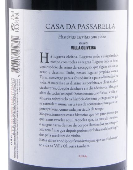 2014 Casa da Passarella Villa Oliveira Vinha das Pedras Altas red