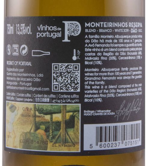 2019 Monteirinhos Avó Fernanda Reserva branco
