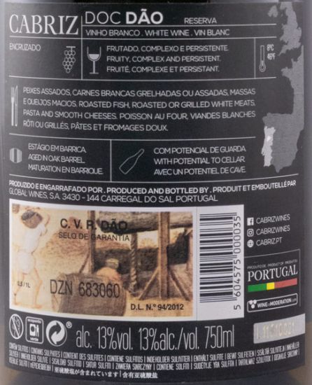 2019 Cabriz Reserva Encruzado white