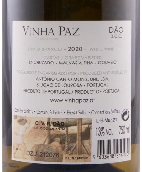 2020 Vinha Paz white