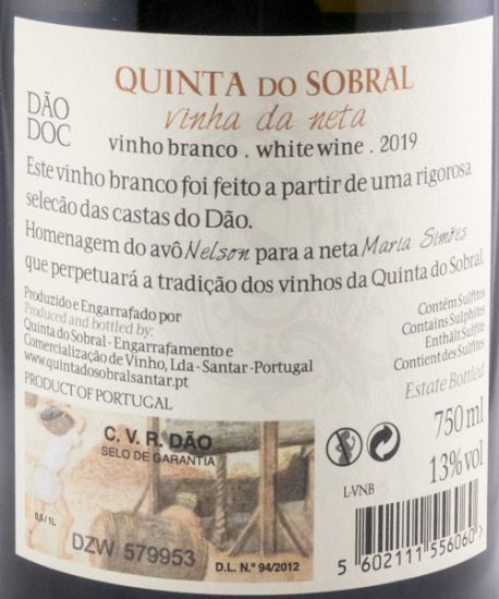 2019 Quinta do Sobral Vinha da Neta branco