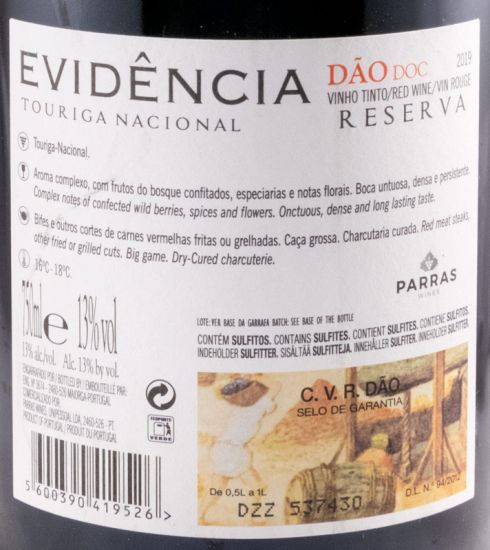 2019 Evidência Touriga Nacional Reserva red