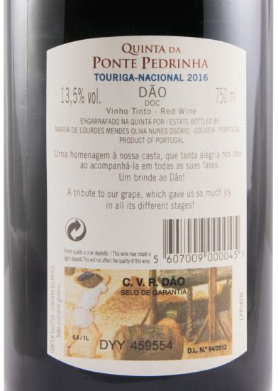 2016 Quinta da Ponte Pedrinha Touriga Nacional red
