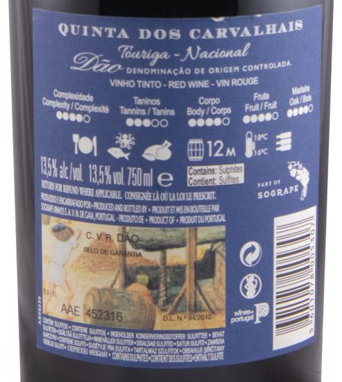2018 Quinta dos Carvalhais Touriga Nacional tinto