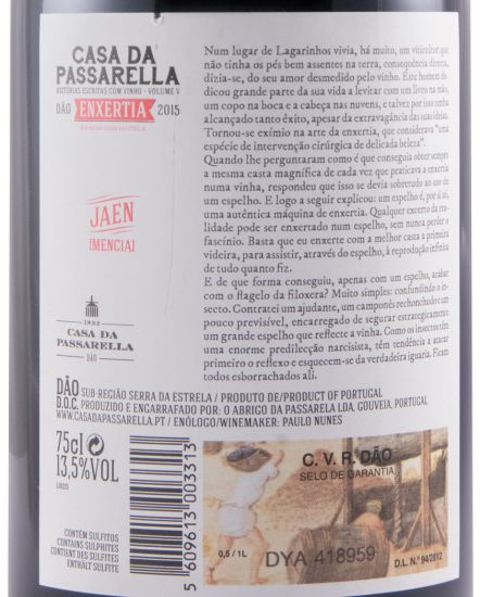2015 Casa da Passarella Enxertia Jaen tinto