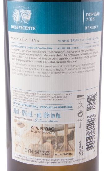 2018 Dom Vicente Malvasia Fina Reserva branco