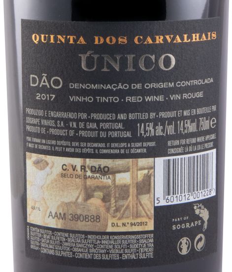 2017 Quinta dos Carvalhais Único red