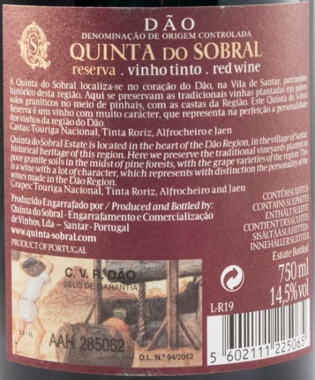 2019 Quinta do Sobral Reserva red