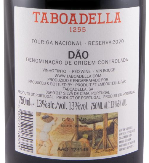 2020 Taboadella Touriga Nacional Reserva tinto