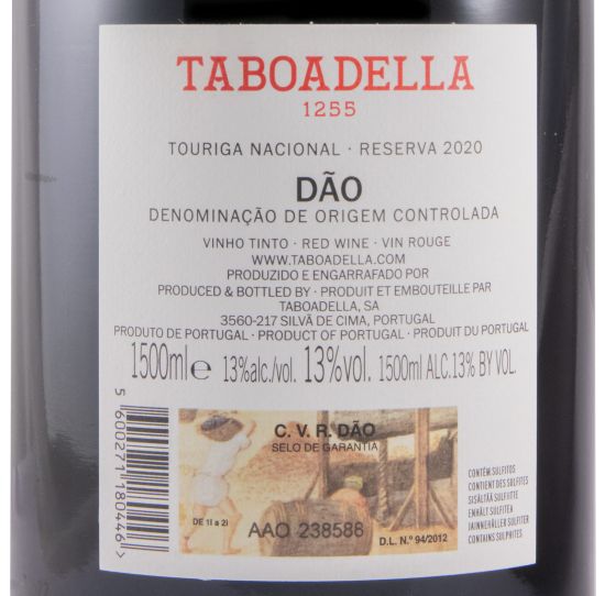 2020 Taboadella Touriga Nacional Reserva tinto 1,5L